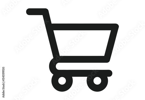Simple black shopping cart icon illustration