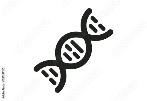 Simple black dna double helix icon illustration