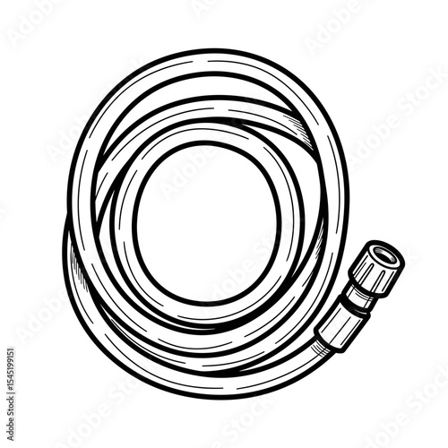 Garden hose illustration in a simple and functional design