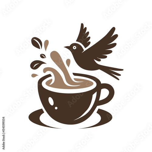 Coffee Cup with a Bird