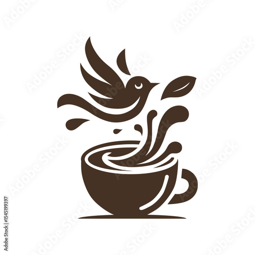 Coffee Cup with Bird