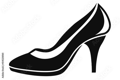 Elegant Black Stiletto Heel Shoe, Fashionable Footwear for Special Occasions