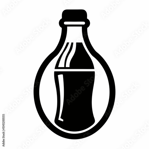 Soda bottle with liquid isolated on white background
