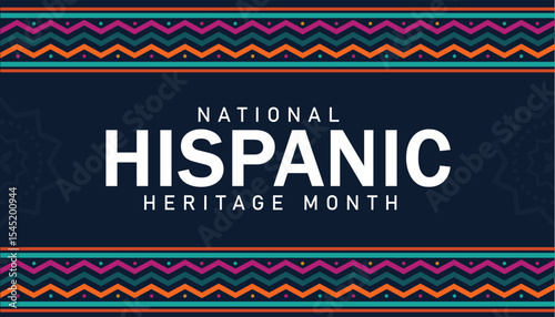 Hispanic heritage month Greeting with national Hispanic heritage month text, Vector web banner, poster, card