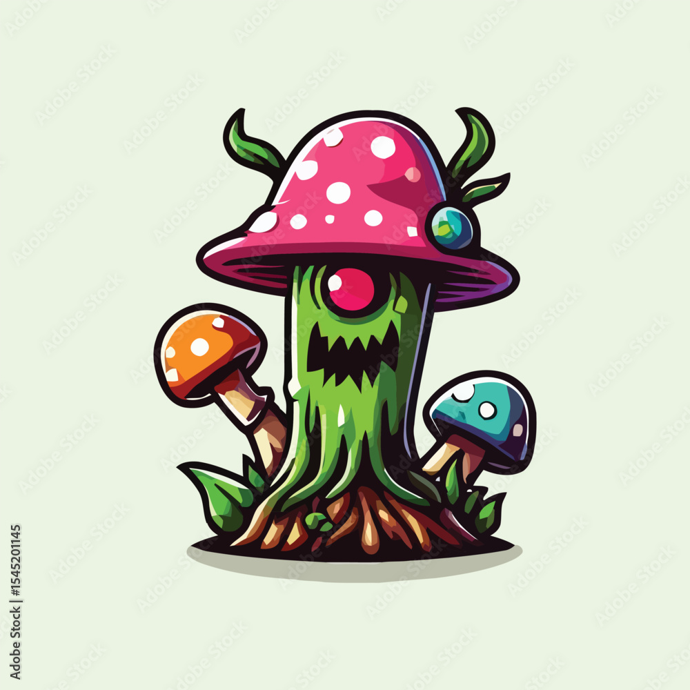 Obraz premium vector style cute unique undead monster mascot illustration