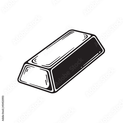 Black and white illustration of a gold bar depicting financial strength and precious metal investment