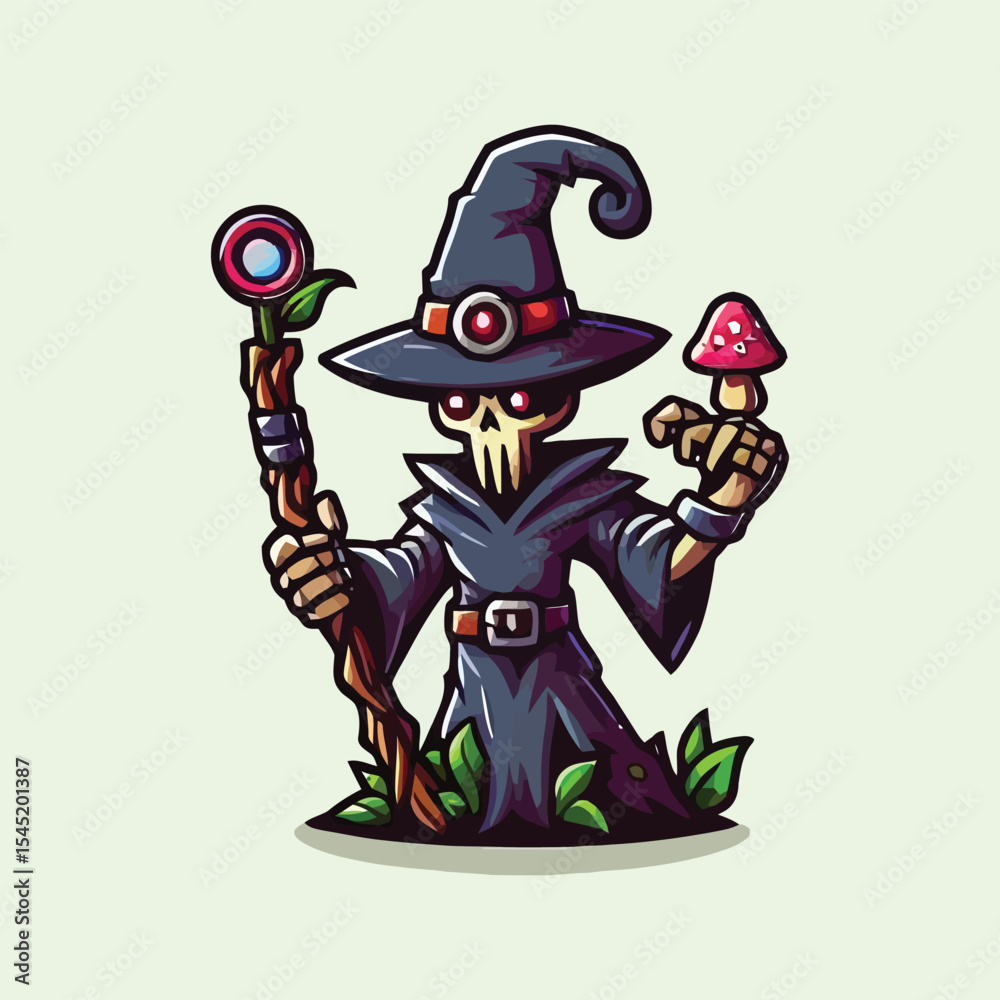 Fototapeta premium vector style cute unique undead monster mascot illustration