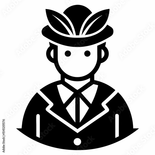 Man in bavarian hat and suit isolated on white background