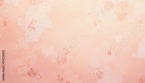 Soft peach and cream hues create a dreamlike abstract backdrop with delicate cloud-like formations.
