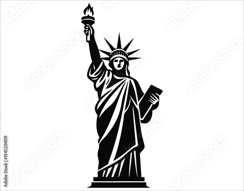American Freedom Statue Silhouette