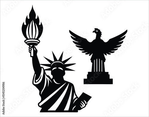 Liberty Statue Line Art Icon