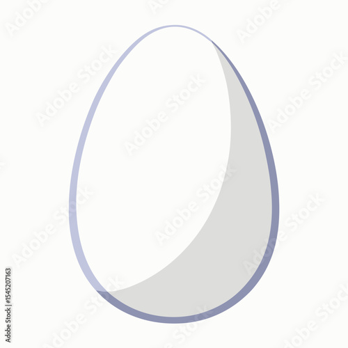  White egg vector icon on white background.