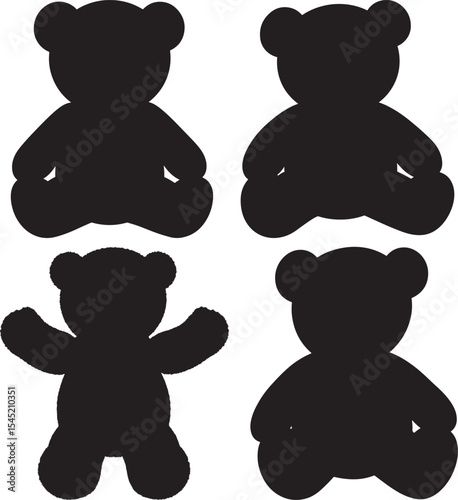 Cute teddy bear sitting down vector illustration