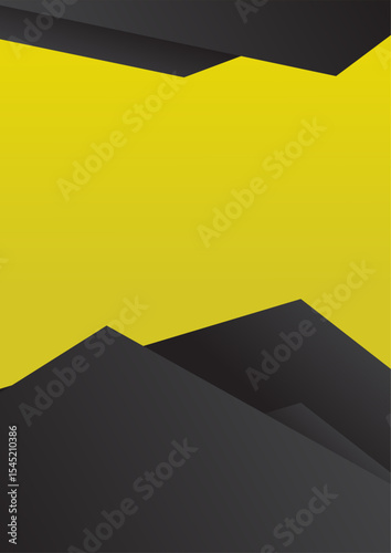 simple abstract design with black and yellow gradient a4 size vector