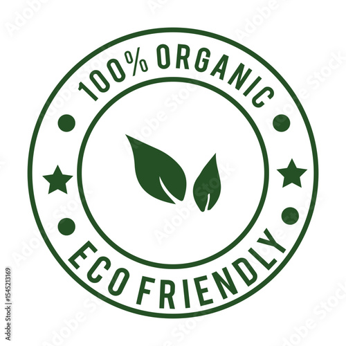 100 percent organic eco friendly green label