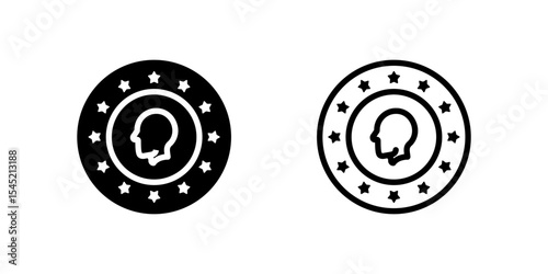 Stylized coin icon representing digital currency, cryptocurrency, or poker chips. Versatile for finance, gaming, and technology themes.