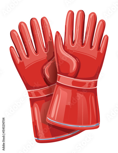 Long Red Safety Gloves Industrial