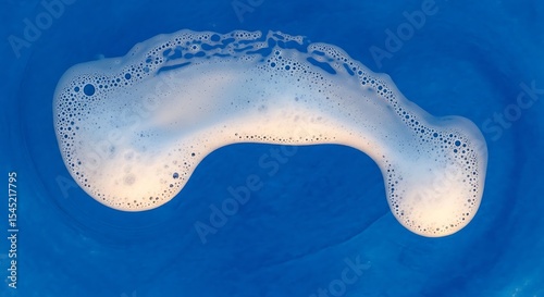 Abstract foam bubbles on blue background texture