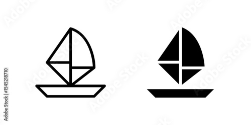 Sailing Icon Set ideal for sea or adventure themed illustrations.