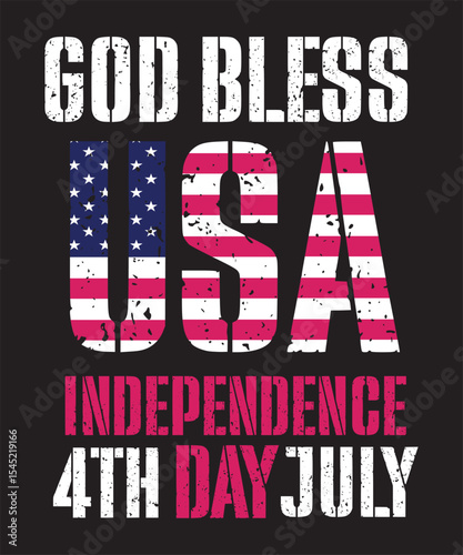 God bless usa t-shirt design for american independence day 4th of july patriotic celebration
