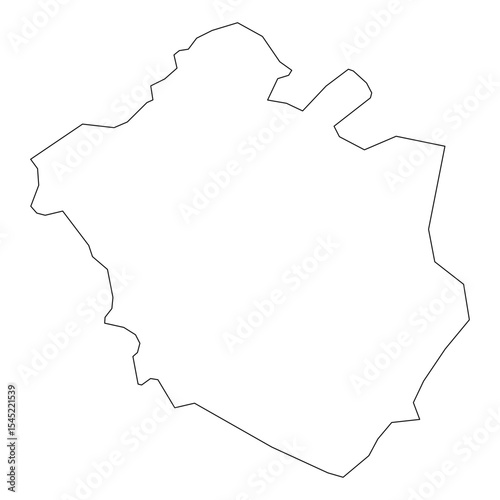 Chandigarh Union Territory and city map of India. Simple black and white vector line art outline. SVG, EPS, PDF for graphic design, city planning, cartography, and educational use