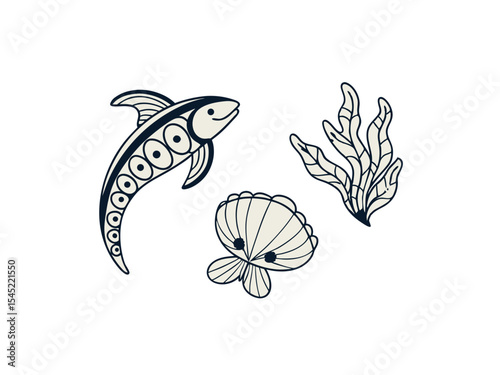 High-Quality Develop A Comprehensive Bohemian Logo Concept Mark 1 Line Art Design
