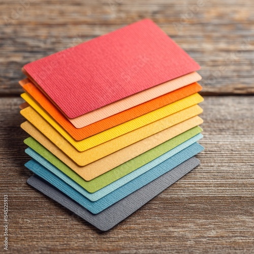immune boosting for families Sturdy colorful rectangular fabric swatches stacked in rainbow order on rustic wooden surface multigenerational health care