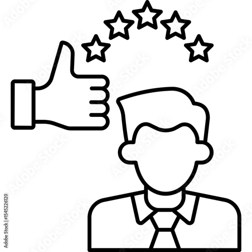 Customer vector in outline style 