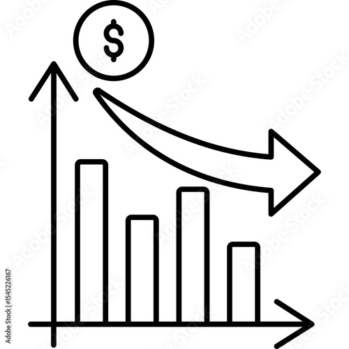 Decrease vector in outline style 