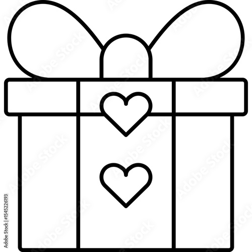Gift vector in outline style 