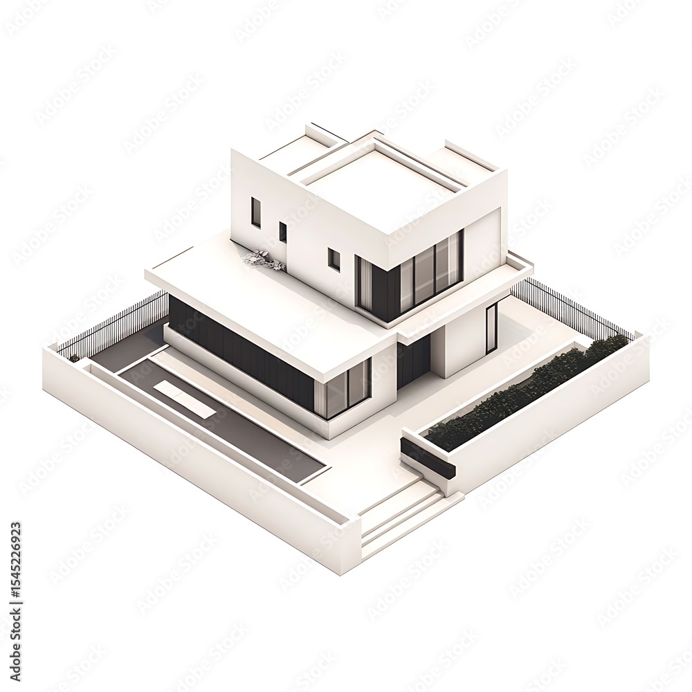 Modern House with Isometric View. (8) Modern House with Isometric View. (8)