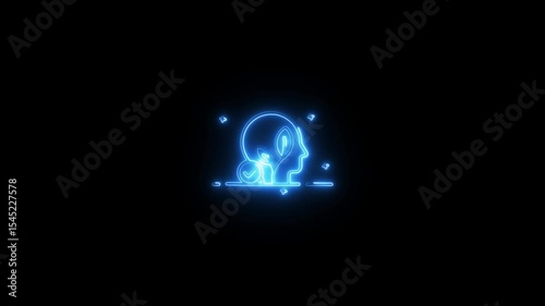 Illuminated blue brain with glowing veins on a dark background showing intelligence and neurology