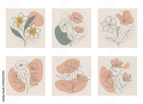 Set of vector watercolor floral elements vector art illustration