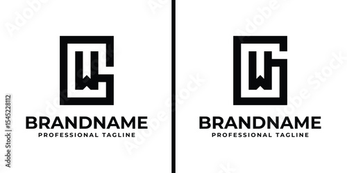 Letters GW Monogram Logo, suitable for any business with WG or GW initials