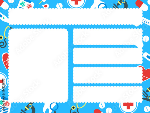 National Doctors Day badge medical theme background, checklist