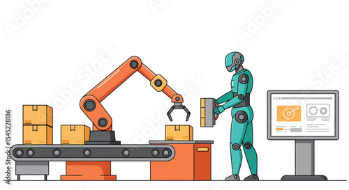 Automated robotics in warehouse for efficient logistics and packaging solutions