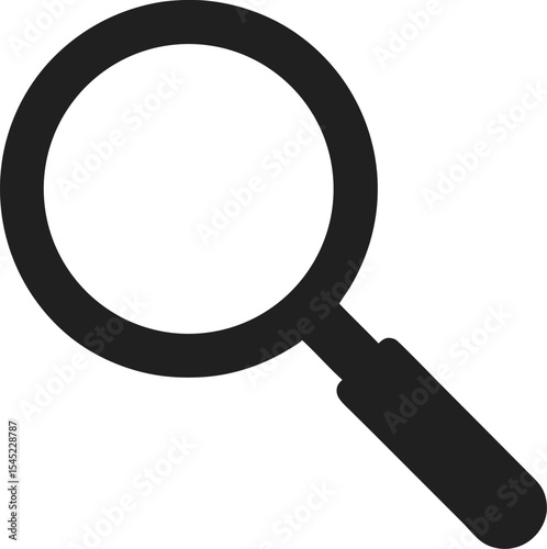Magnifying glass Silhouette icon on transparent background