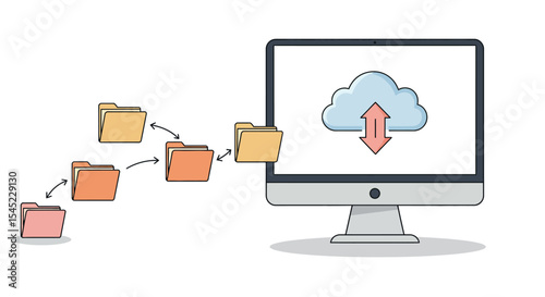 Cloud storage and file management concept illustration for digital solutions
