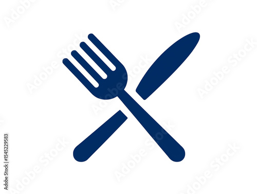 Crossed fork and knife icon isolated on transparent background