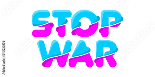 WAR, word art typography, vector illustration.