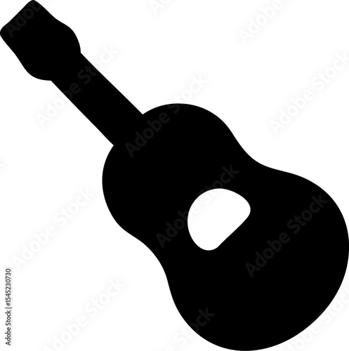 Silhouette illustration of an acoustic guitar depicting musical instrument musicality artistic expression and performance