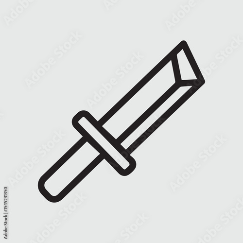 Simple line art icon of a dagger or knife