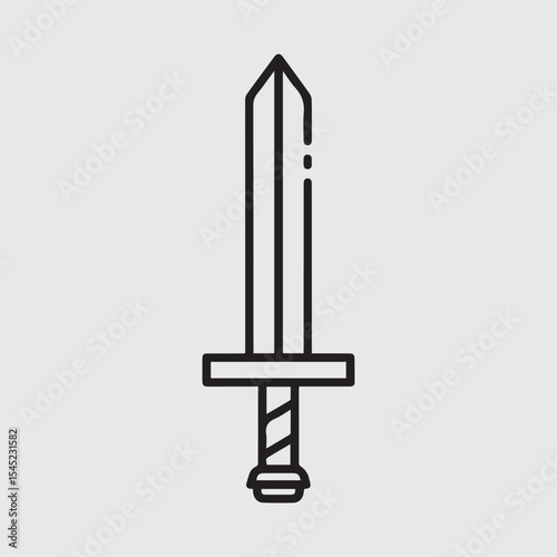 Simple line art icon of a medieval sword