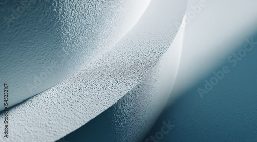 Abstract minimalist background featuring glowing white curves on textured sur...