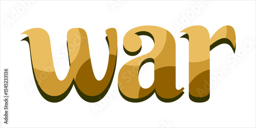 WAR, word art typography, vector illustration.