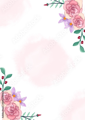 Pink roses frame Border