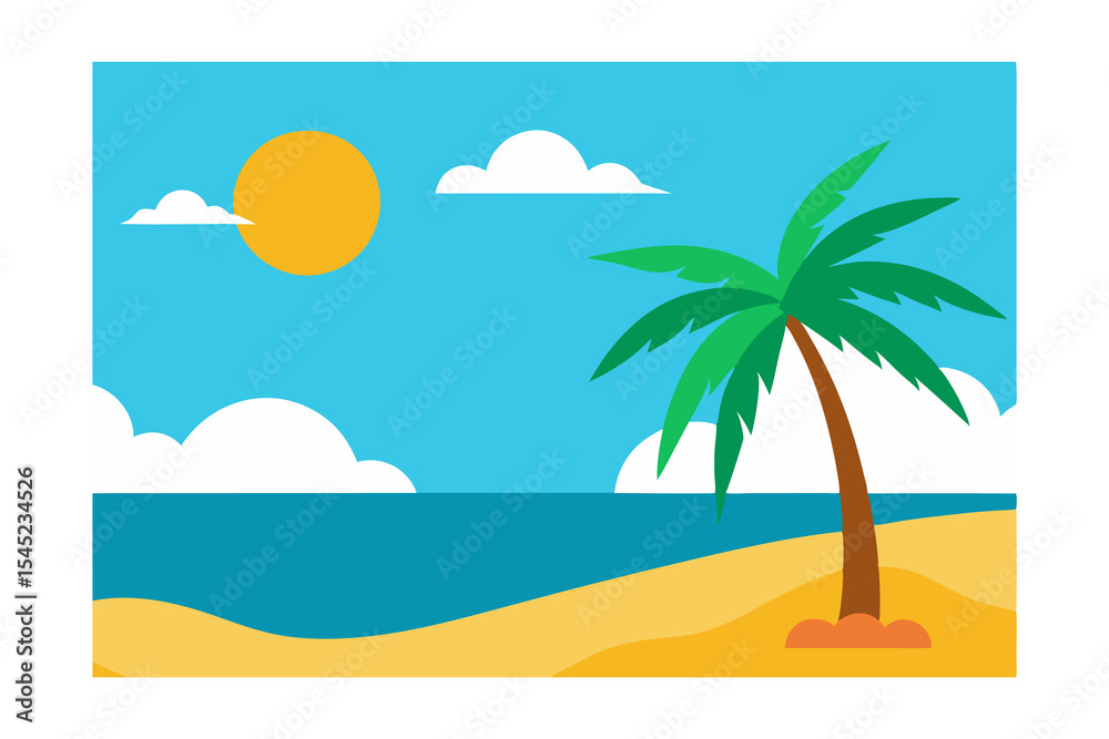 Obraz premium tropical beach with palm trees