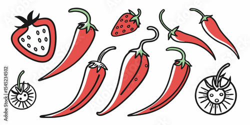 Red hot chili peppers, a spicy and healthy vegetable ingredient used in various cuisines