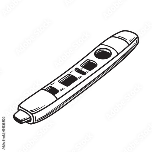 Vintage hand drawn illustration of a modern stylized electronic device silhouette