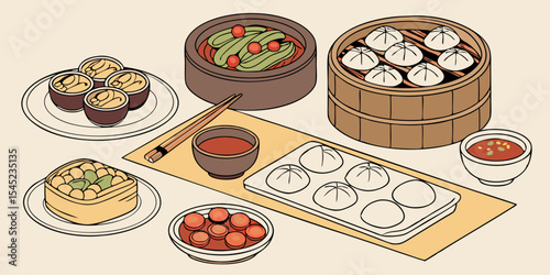 Delicious isolated sweet desserts, a fresh collection of gourmet dishes